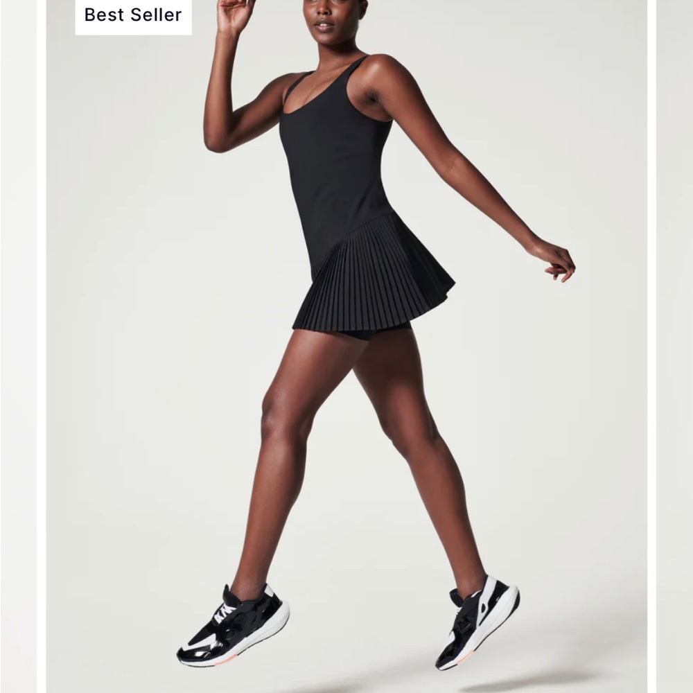 SPANX Black Pleated Skirt Athletic Dress